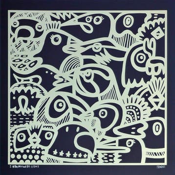 Kev Munday - Gold Birds - Limited Edition Print