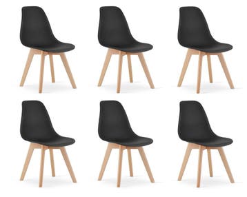 Eetkamerstoelen 6 stuks Zwart | Retourdeal 59% Korting, Gebruikt, Zwart, Ophalen of Verzenden, Modern