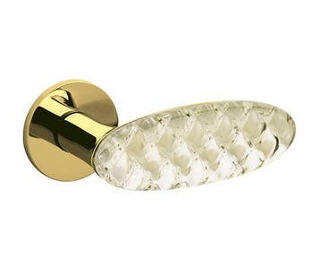 Olivari deurklink Crystal Diamond op rozet messing titaan, Verzenden, Nieuw