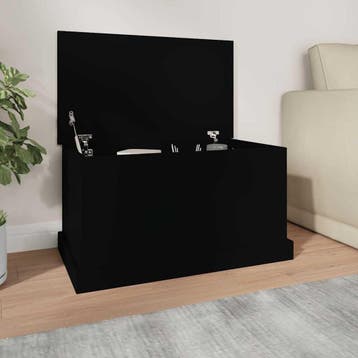 vidaXL Opbergbox 70x40x38 cm bewerkt hout zwart, Verzenden, Nieuw