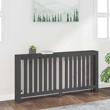 vidaXL Radiatorombouw 169x19x84 cm massief grenenhout grijs, Verzenden, Nieuw