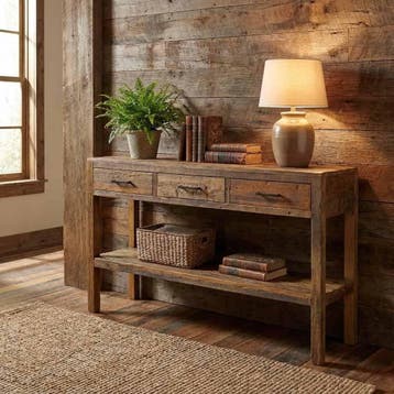 Brent Sidetable 150cm | Oud hout, Ophalen of Verzenden, Nieuw