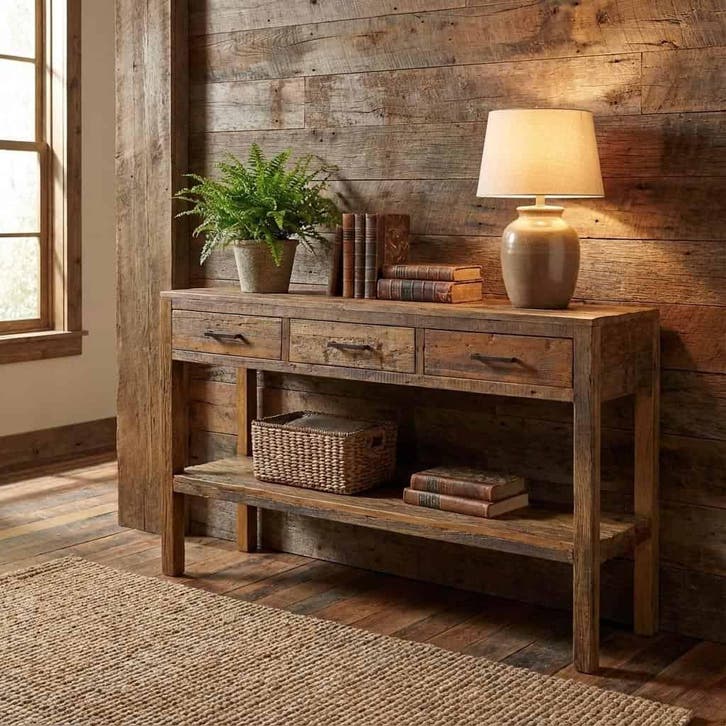 Brent Sidetable 150cm | Oud hout, Huis en Inrichting, Tafels | Sidetables, Nieuw, Ophalen of Verzenden