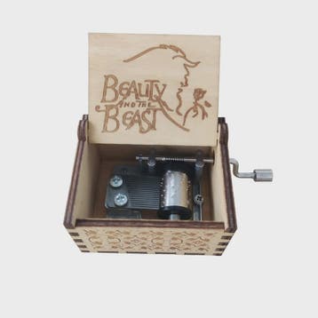 Houten Muziekdoos met Antiek Carved Design - Hand Cranked Me, Verzenden, Nieuw