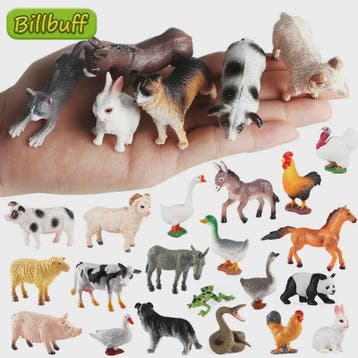 Set van 12 Boerderijdieren Speelgoed Figuren - Paard, Koe, H