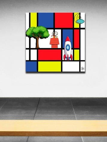 PLM-Art - Snoopy to the Moon Mondrian