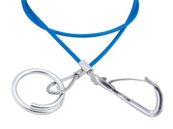 Breekkabel 100 cm veerhaak + ring - blauw, Ophalen of Verzenden, Nieuw
