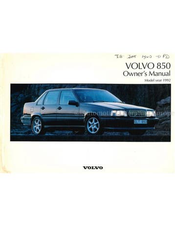 1992 VOLVO 850 INSTRUCTIEBOEKJE ENGELS, Auto diversen