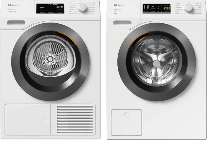 Miele Wasmachine + Droger, Witgoed en Apparatuur, Wasmachines, Nieuw, 1600 toeren of meer, Voorlader