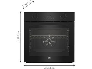 Beko BBIE17300B - Inbouwoven 72L - Hetelucht - 6 functies -, Witgoed en Apparatuur, Ovens, Verzenden, Zo goed als nieuw