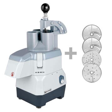 GGM Gastro | Compacte groentesnijmachine - 735W - incl. 4 |, Verzenden, Nieuw in verpakking, RVS Meubilair