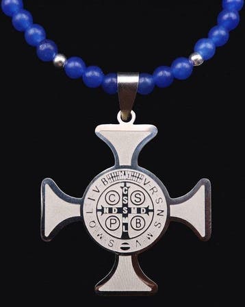 Saphir - Halsketting Sint-Benedictus medaillon –