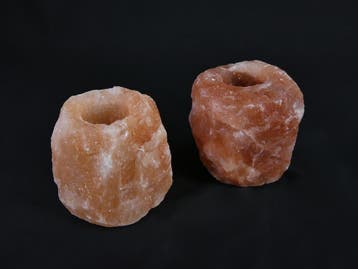 2x Waxinelichthouder / Theelichthouder Zoutsteen Himalaya..., Ophalen of Verzenden, Nieuw