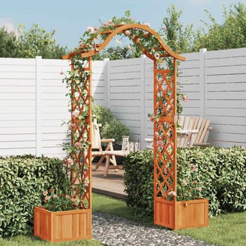 vidaXL Pergola met plantenbak massief vurenhout, Tuin en Terras, Palen, Balken en Planken, Verzenden, Nieuw