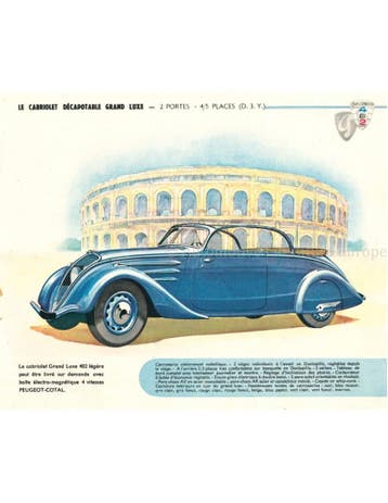 1938 PEUGEOT PROGRAMMA BROCHURE FRANS, Nieuw, Peugeot, Author