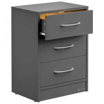 Nachtkastje Eloise Antraciet 54x39x28cm met LED (Slaapkamer), Verzenden, Nieuw