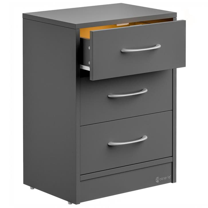 Nachtkastje Eloise Antraciet 54x39x28cm met LED (Slaapkamer), Huis en Inrichting, Slaapkamer | Bedden, Nieuw, Verzenden