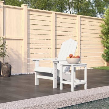 vidaXL Tuinstoel Adirondack met tafel HDPE wit, Tuin en Terras, Tuinstoelen, Verzenden, Nieuw