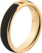 Melano Twisted Tracy resin ring - dames - goldplated + black, Verzenden, Nieuw