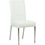 Leren eetkamerstoel Real - Toledo Bianco (gebroken wit) -, Huis en Inrichting, Stoelen, Wit, Nieuw, Ophalen of Verzenden, Industrieel, Modern