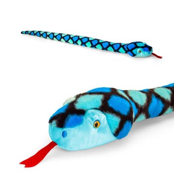 Keel Toys slang knuffel - blauw pluche - 100 cm - reptiel, Verzenden, Nieuw