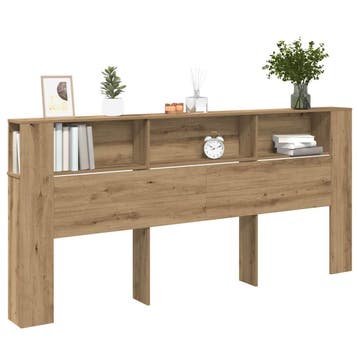 vidaXL Hoofdeinde kas Artisan Eiken Bewerkt hout, Verzenden, Nieuw, Bruin, Hout