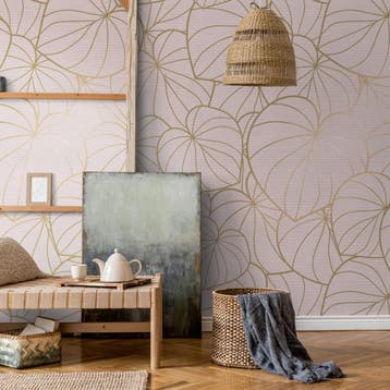 Profhome 382801-GU Fotobehang floral mat roze goud 1,59 m x, Verzenden