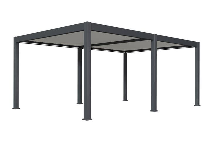 Lamellen Overkapping 6x4 m. Aluminium - Elektrisch Dak & LED, Tuin en Terras, Overkappingen, Nieuw, Verzenden