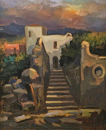 Enrico Bonè (1928 - 2006) - Paesaggio di Agropoli