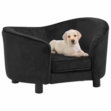 vidaXL Hondenbank 69x49x40 cm pluche zwart, Dieren en Toebehoren, Verzenden, Nieuw