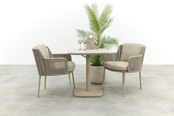 4SO Bernini/Emma bistroset (3-dlg) - Latte, Tuin en Terras, Verzenden, Nieuw, Rvs, Tuinset