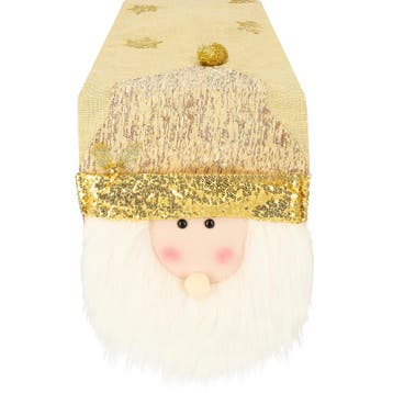 Tafelkleed -Kerst - Kerstman - Goud - 205 x 30 CM, Huis en Inrichting, Ophalen of Verzenden, Nieuw