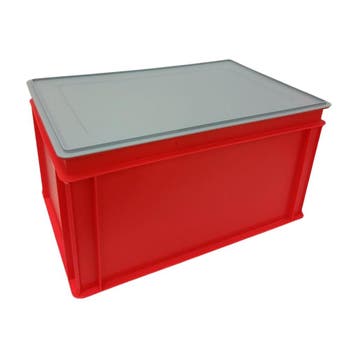 Stapelbak, 600x400x320 mm, euronorm, rood pp, nieuw, Ophalen of Verzenden