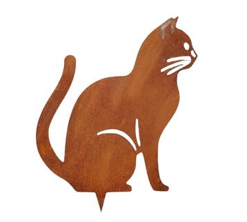 Tuinsteker zittende Kat Poekie H34 x B27cm, Tuin en Terras, Verzenden, Nieuw
