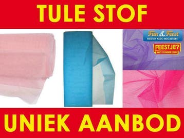 Mega aanbod tule stof - Rollen tule in vele kleuren en maten, Ophalen of Verzenden, Nieuw