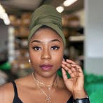 Legergroen hoofddoek - Headwrap van stretchy Jersey stof, Ophalen of Verzenden, Nieuw
