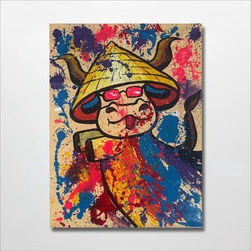 Nguyen T.H (1988) - Cochon Pop-Zen 80 60 cm.