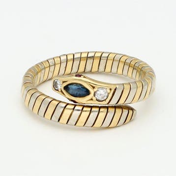 Ring - 18 karaat Geel goud, Witgoud Diamant (Natuurlijk) -, Nieuw