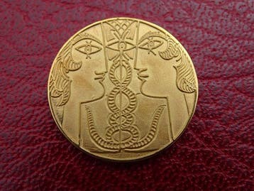 Jean Cocteau (1889-1963) - Reliëf, 2 Faces - 3 cm - Zilver