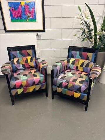 Giorgetti - Stoel (2) - Hout, Textiel, Antiek en Kunst