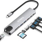 Strex 8 in 1 USB C Hub - Docking Station - USB Splitter - 4K, Verzenden, Nieuw, Strex