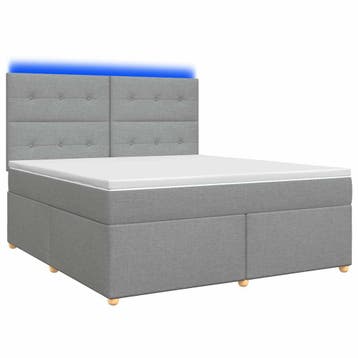 vidaXL Boxspringbed met matras Lichtgrijs 140 x 200 cm Stof, Huis en Inrichting, Slaapkamer | Bedden, Verzenden, Nieuw