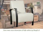 Leren fauteuil Glory - Hermes Djerba (crème), Nieuw, Ophalen of Verzenden, 50 tot 75 cm, Industrieel, Modern