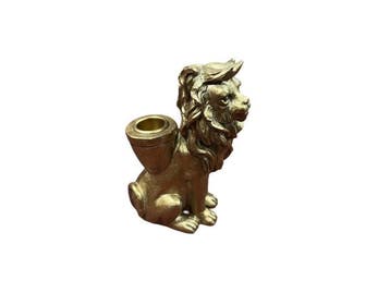 Veiling - Kandelaar Leeuw Goud 15cm, Nieuw