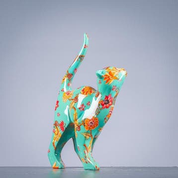 Figuur - Flower cat - polyresin