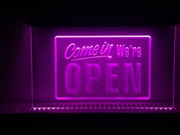OPEN neon bord lamp LED verlichting reclame lichtbak #22 COM, Verzenden, Nieuw in verpakking