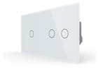 Livolo Touchscreen Schakelaar | Wit | 1+2 | Aan/Uit |, Ophalen of Verzenden, Nieuw, Schakelaar