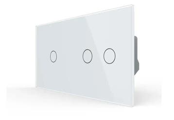 Livolo Touchscreen Schakelaar | Wit | 1+2 | Aan/Uit |, Ophalen of Verzenden, Nieuw, Schakelaar