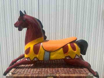 Beeld, kermis paard - 70 cm - glasvezel polyester