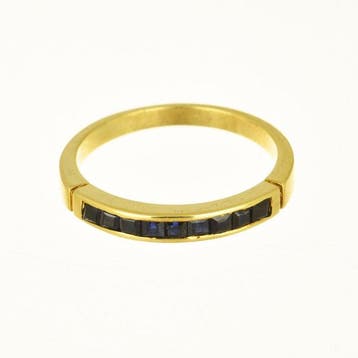 Ring - 18 karaat Geel goud Saffier, Nieuw